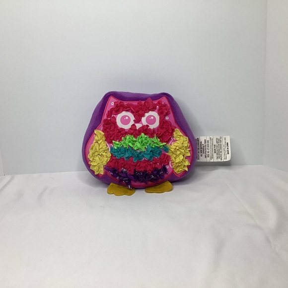 Plush Craft Fabric by Number Owl Decorative Pillow Purple Pink Rainbow Crafting - Picture 4 of 11